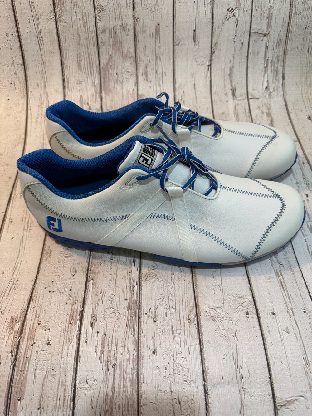 FootJoy White and Blue Men’s Athletic Golf Shoe Sz 15